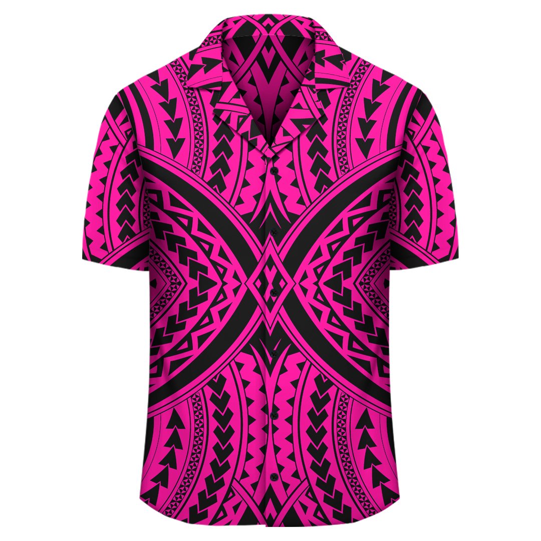 Polynesian Tradition Pink Hawaiian Shirt - Polynesian Pride