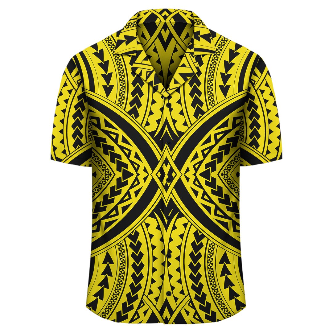 Polynesian Tradition Yellow Hawaiian Shirt - Polynesian Pride
