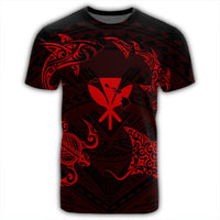Polynesian Turtle Hammerhead Shark Ray Kanaka Hawaii T Shirt Circle Red AH - Polynesian Pride