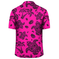 Polynesian Turtle Palm And Sea Pebbles Pink Hawaiian Shirt - Polynesian Pride