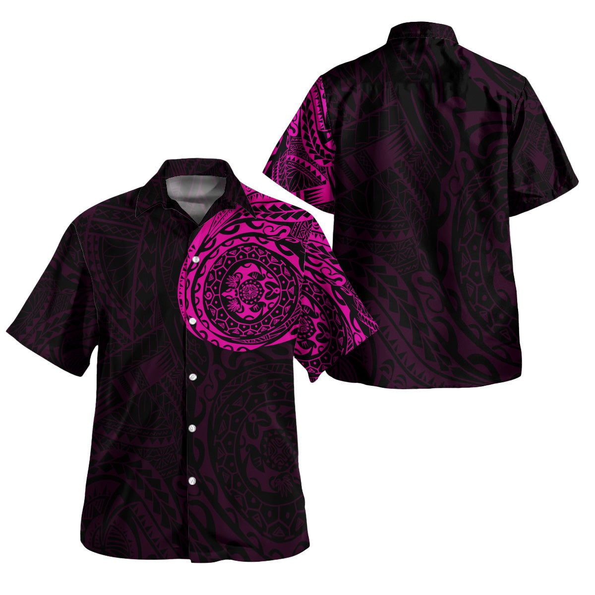 Polynesian Hawaiian Shirt - Polynesian Tattoo Style Version 2 Pink - Polynesian Pride