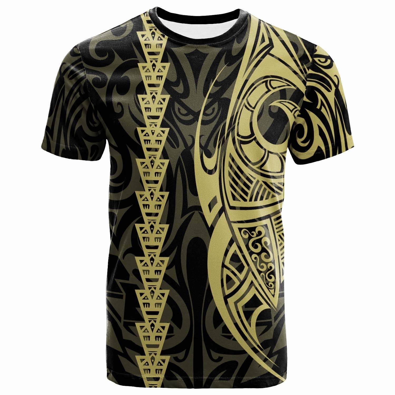 Polynesian T Shirt Tribal Warrior Style Unisex GOLD - Polynesian Pride