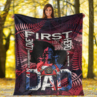 Fathers Day - New Zealand Firefighter Dad Premium Blanket - Maori Pattern LT9 - Polynesian Pride