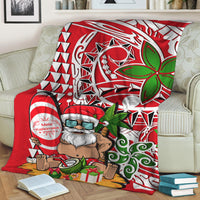 Hawaii Mele Kalikimaka Santa Claus Beach Premium Blanket LT6 - Polynesian Pride
