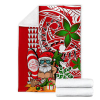 Hawaii Mele Kalikimaka Santa Claus Beach Premium Blanket LT6 - Polynesian Pride