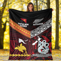 New Zealand And Papua New Guinea Premium Blanket Together - Red LT8 - Polynesian Pride
