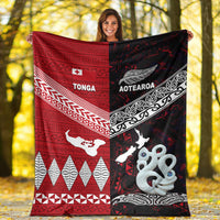 New Zealand And Tonga Premium Blanket Together - Red LT8 - Polynesian Pride
