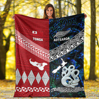 New Zealand And Tonga Premium Blanket Together - Blue LT8 - Polynesian Pride