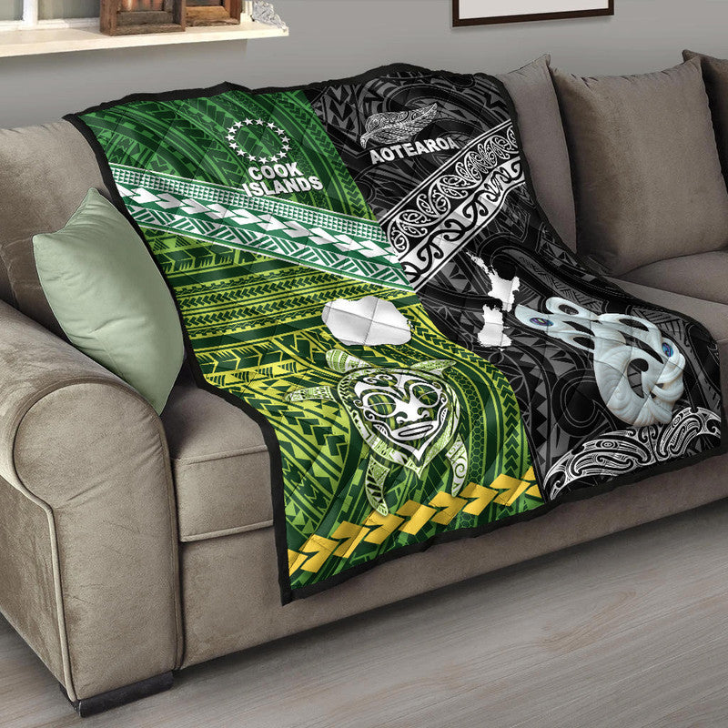 New Zealand And Cook Islands Premium Quilt Together - Black LT8 - Polynesian Pride
