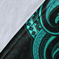 (KING ZAMARI) New Zealand Maori Mangopare Premium Blanket Polynesian - Turquoise LT8 - Polynesian Pride