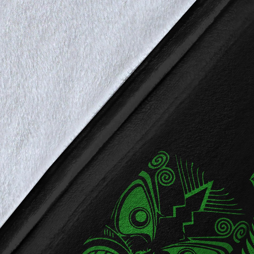 New Zealand Haka Rugby Maori Premium Blanket Silver Fern Vibes - Green LT8 - Polynesian Pride
