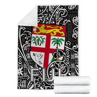 Fiji Premium Blanket Tapa Patterns White And Black Style LT6 - Polynesian Pride