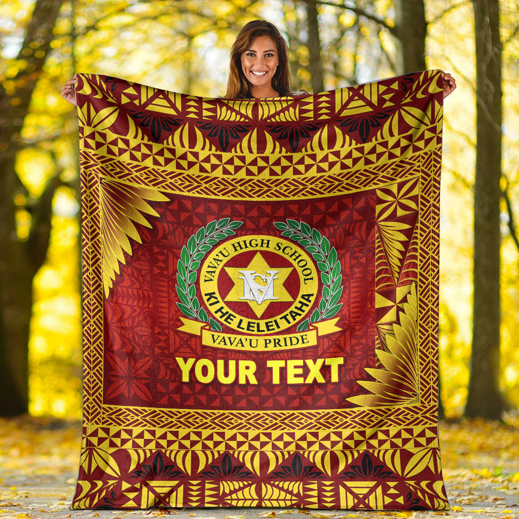 (Custom Personalised) Tonga Vava'u High School Premium Blanket Simplified Version - Maroon LT8 - Polynesian Pride
