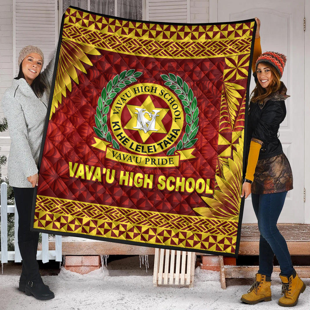 Tonga Vava'u High School Premium Quilt Simplified Version - Maroon LT8 - Polynesian Pride