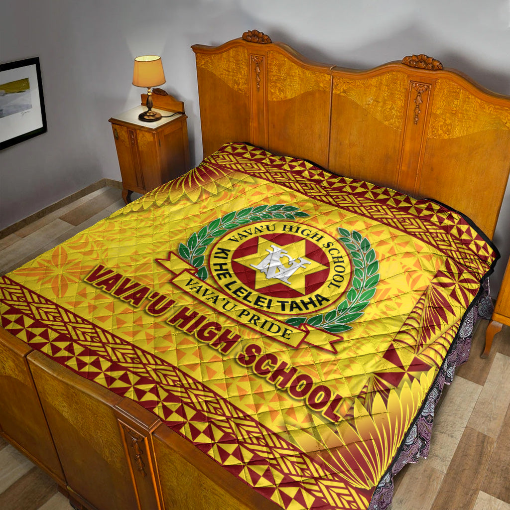 Tonga Vava'u High School Premium Quilt Simplified Version - Gold LT8 - Polynesian Pride