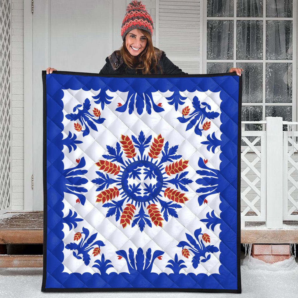 Hawaiian Quilt Heliconia Flowers Premium Quitl - AH - Polynesian Pride