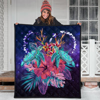 Hawaii Couple Turtle Hibiscus Tropical Premium Quilt - Huxley Style - AH - Polynesian Pride