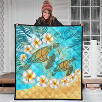 Hawaii Turtle Plumeria Summer Premium Quilt - Sea Style - AH - Polynesian Pride