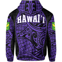 Polynesian Kanaka Maoli Hawaii Zip Hoodie Purple Gel Style - Polynesian Pride
