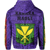 Polynesian Kanaka Flag Kanaka Maoli Hawaii Hoodie Purple - Polynesian Pride