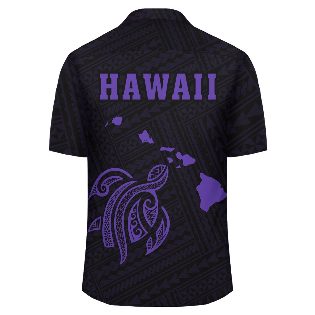 Kakau Polynesian Turtle Map Hawaii Shirt - Purple - Polynesian Pride