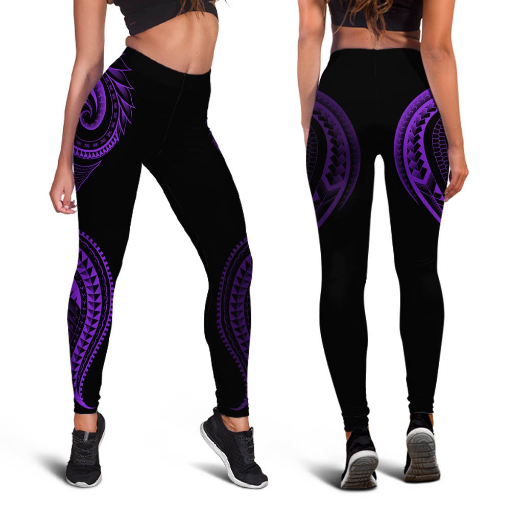 Polynesian Leggings - Polynesian Tattoo Purple Version - Polynesian Pride