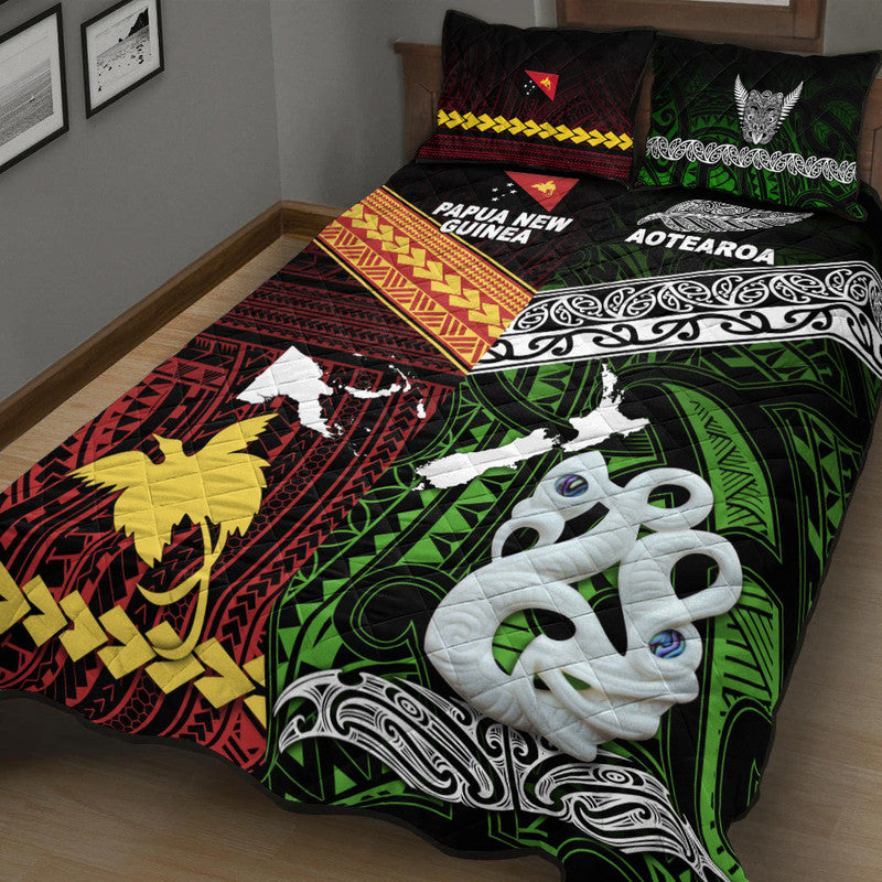 New Zealand And Papua New Guinea Quilt Bed Set Together - Green LT8 - Polynesian Pride