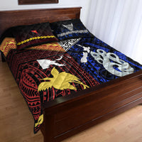 New Zealand And Papua New Guinea Quilt Bed Set Together - Blue LT8 - Polynesian Pride