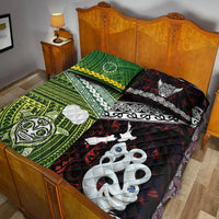 New Zealand And Cook Islands Quilt Bed Set Together - Red LT8 - Polynesian Pride