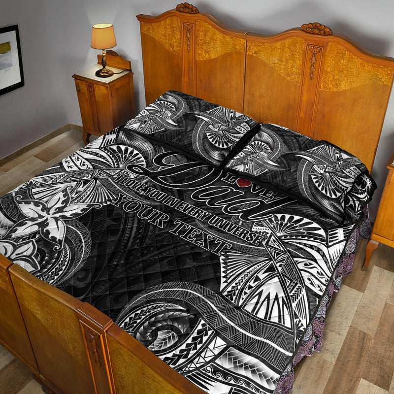 (Custom Personalised) Polynesian Fathers Day Quilt Bed Set I Love You In Every Universe - Black LT8 - Polynesian Pride