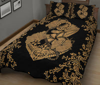 Hawaii Anchor Hibiscus Flower Vintage Quilt Bed Set - AH - Gold RLT14 - Polynesian Pride