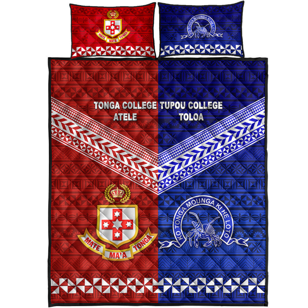 Kolisi Tonga College Atele And Tupou College Toloa Quilt Bed Set Together - Original LT8 - Polynesian Pride