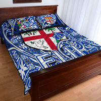 Fiji Quilt Bed Set Tapa Patterns Blue And White Style LT6 - Polynesian Pride