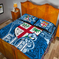 Fiji Quilt Bed Set Tapa Patterns Blue Style LT6 - Polynesian Pride