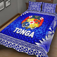 Tonga Coat Of Arms Quilt Bed Set Simplified Version - Blue LT8 - Polynesian Pride