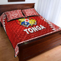 Tonga Coat Of Arms Quilt Bed Set Simplified Version - Red LT8 Red - Polynesian Pride