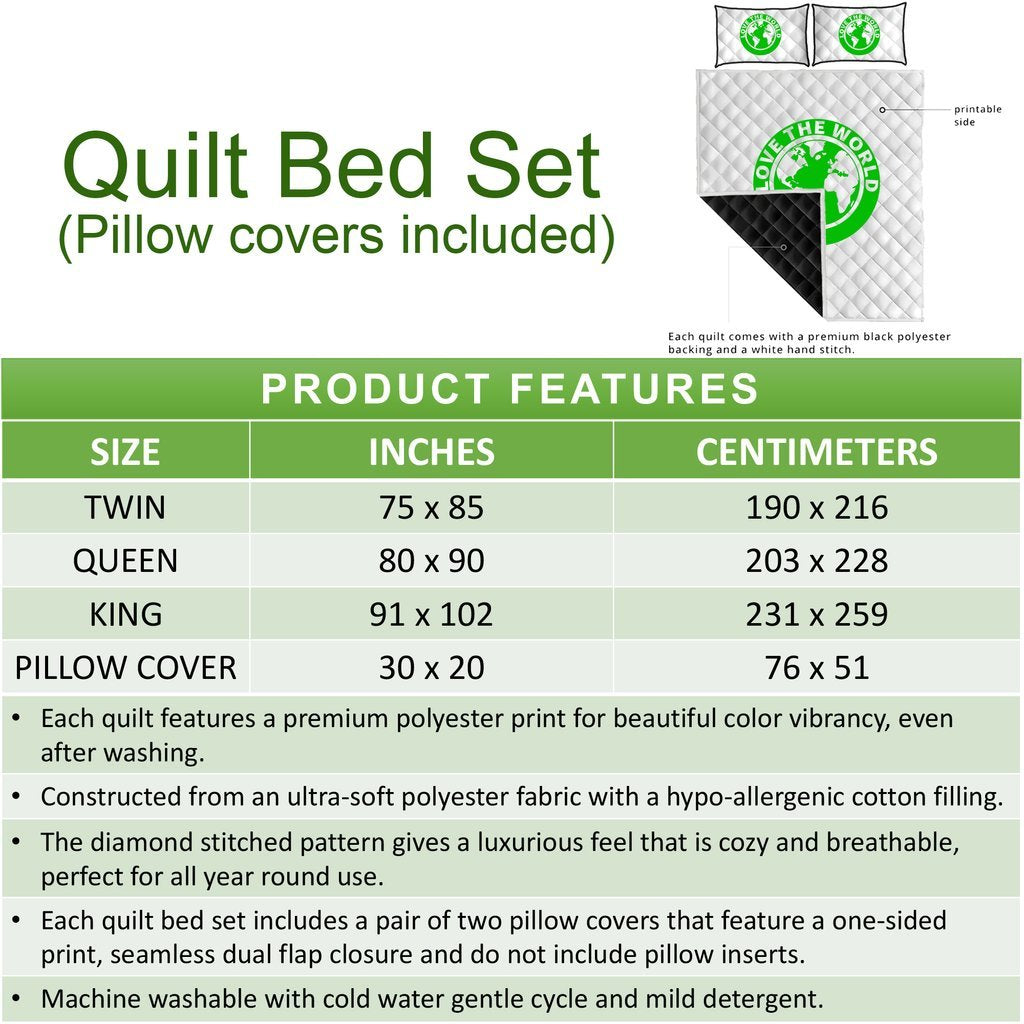 Kanaka Maoli (Hawaiian) Quilt Bed Set - Ocean Turtle Coconut Tree And Hibiscus - Polynesian Pride