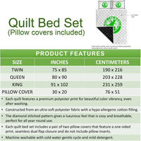 Cook Islands Quilt Bed Set - Blue Turtle Hibiscus - Polynesian Pride