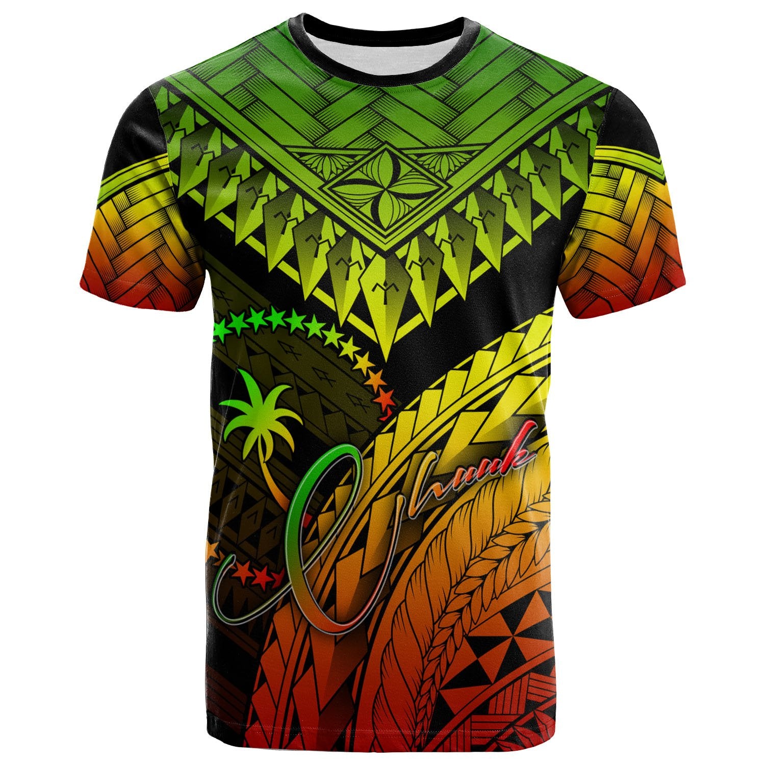 Chuuk T Shirt Reggae Polynesian Necklace and Lauhala Unisex Reggae - Polynesian Pride
