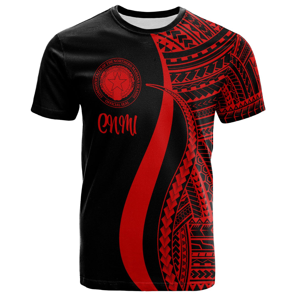 Northern Mariana Islands T Shirt Red Polynesian Tentacle Tribal Pattern Unisex Red - Polynesian Pride