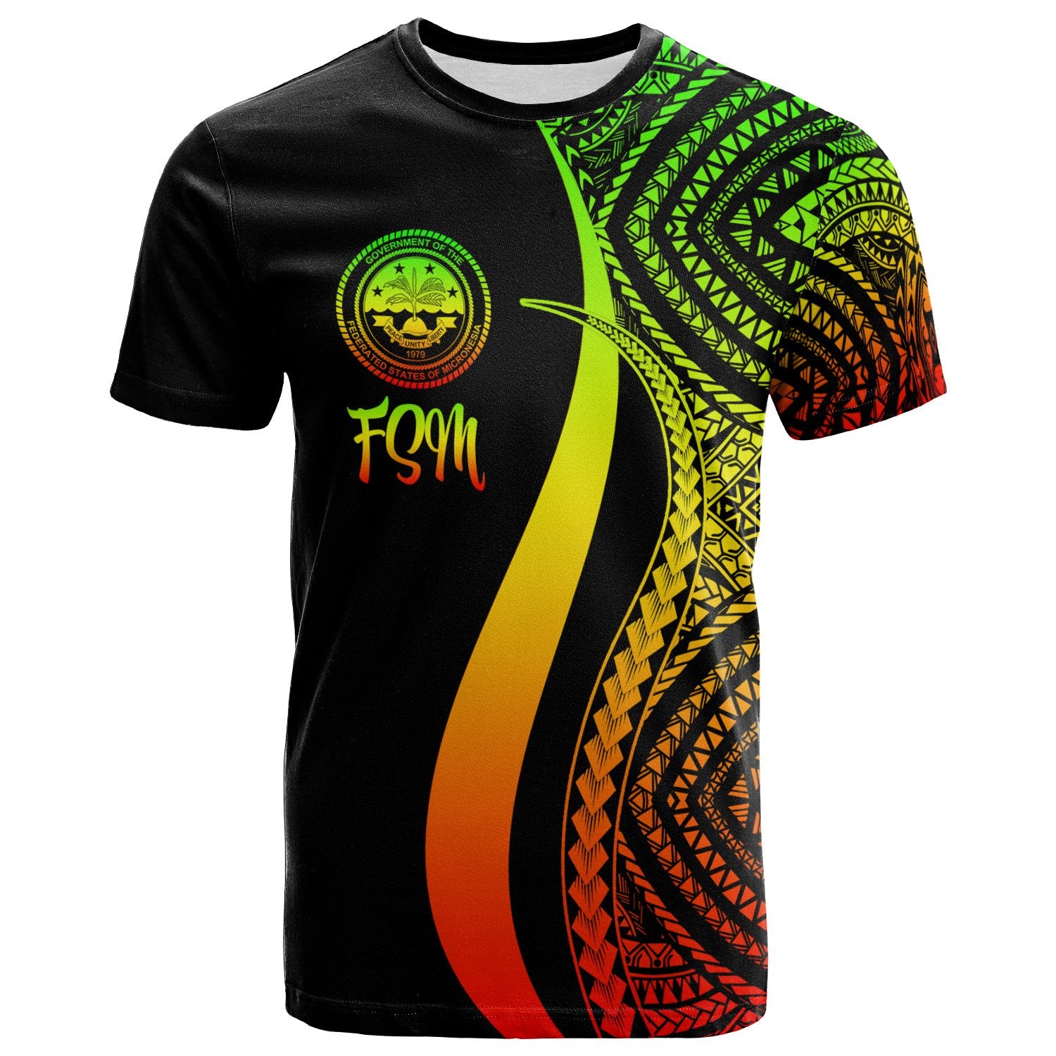 Federated States of Micronesia T Shirt Reggae Micronesian Tentacle Tribal Pattern Unisex Reggae - Polynesian Pride