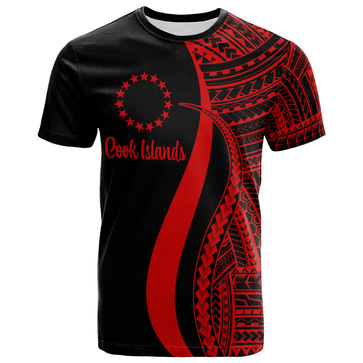 Cook Islands T Shirt Red Polynesian Tentacle Tribal Pattern Unisex Red - Polynesian Pride