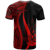 Vanuatu Custom T Shirt Red Micronesian Tentacle Tribal Pattern - Polynesian Pride