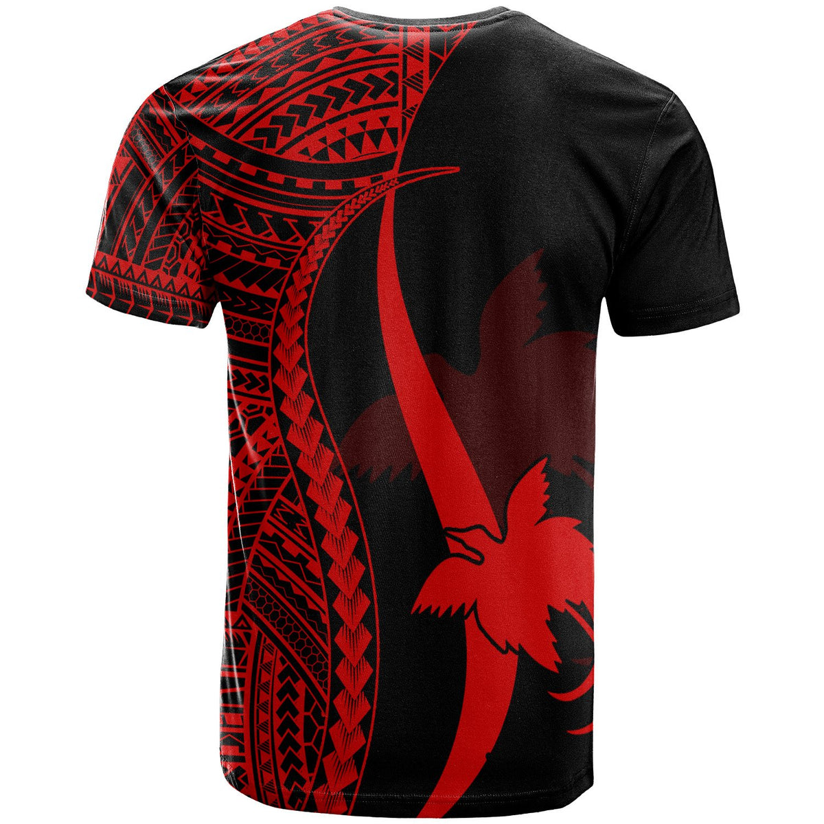 Papua New Guinea Custom T Shirt Red Micronesian Tentacle Tribal Pattern - Polynesian Pride
