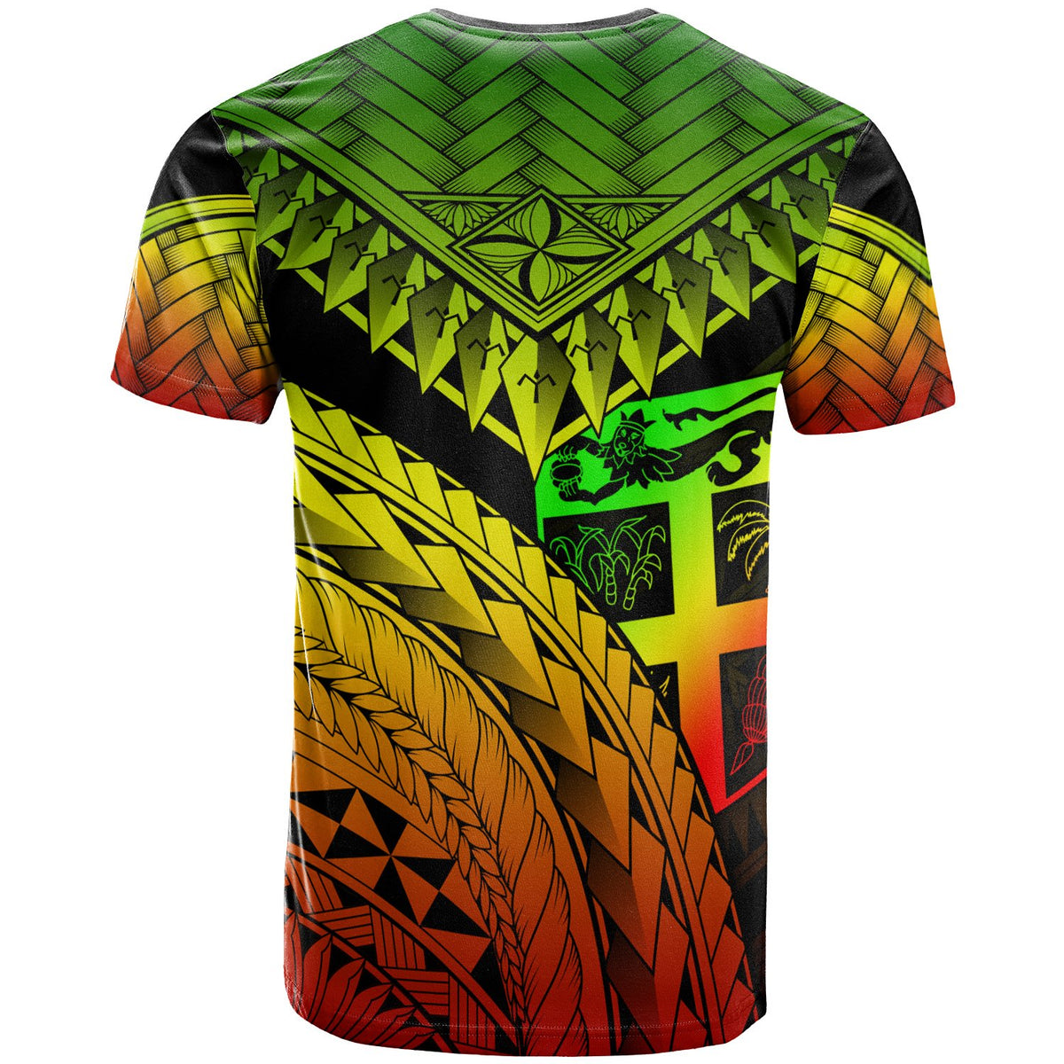 Fiji T Shirt Reggae Polynesian Necklace and Lauhala - Polynesian Pride