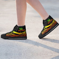 Wallis And Futuna High Top Shoes Reggae - Polynesian Tentacle Tribal Pattern - Polynesian Pride