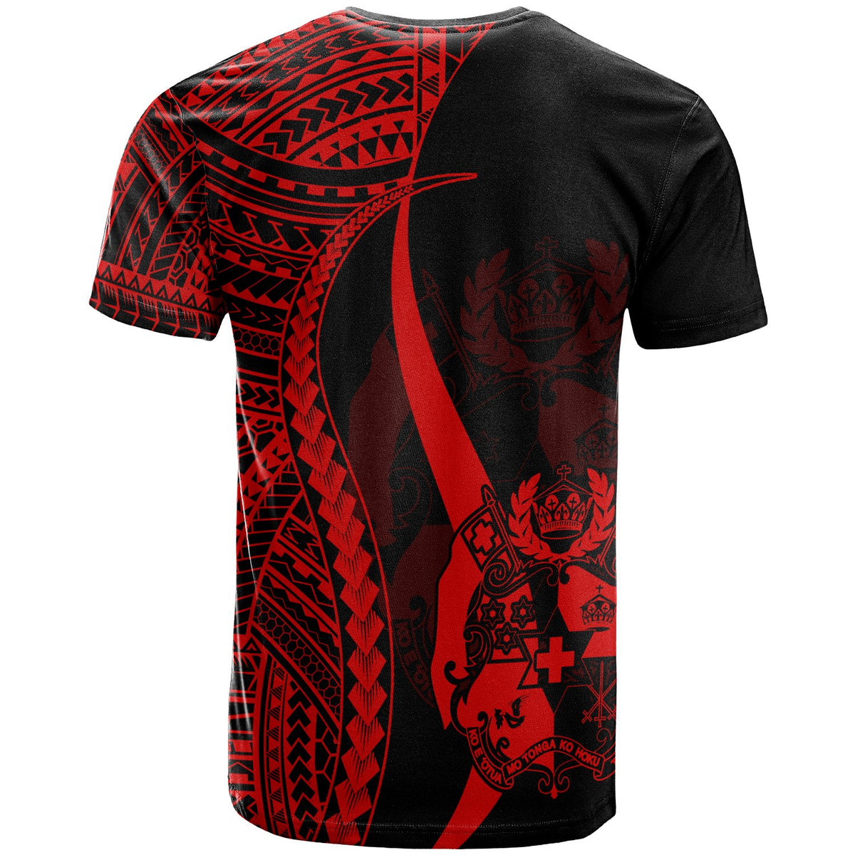 Tonga Custom T Shirt Red Micronesian Tentacle Tribal Pattern - Polynesian Pride
