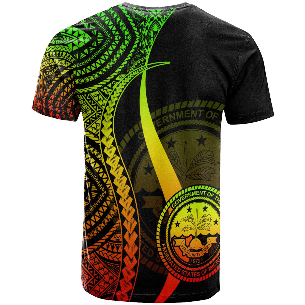 Federated States of Micronesia T Shirt Reggae Micronesian Tentacle Tribal Pattern - Polynesian Pride