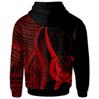 Pohnpei Zip up Hoodie Red Tentacle Tribal Pattern - Polynesian Pride