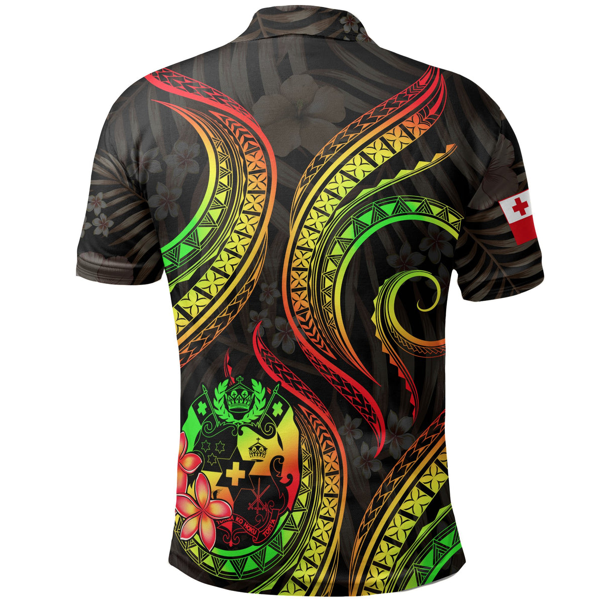 Tonga Polynesian Polo Shirt Reggae Plumeria - Polynesian Pride